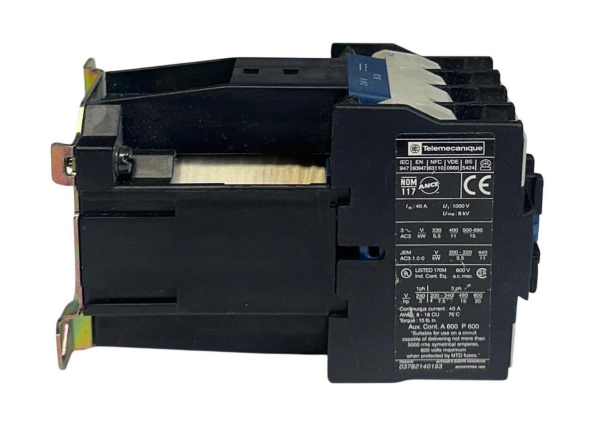 Used TELEMECANIQUE LP1D2510BD CONTACTOR 3-POLE 25A 24VDC COIL LP1 USNP