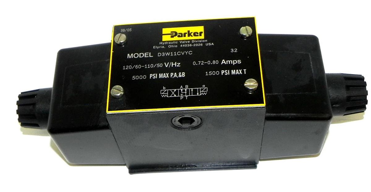 NEW PARKER D3W11CVYC SOLENOID VALVE 0.72-0.80 AMPS