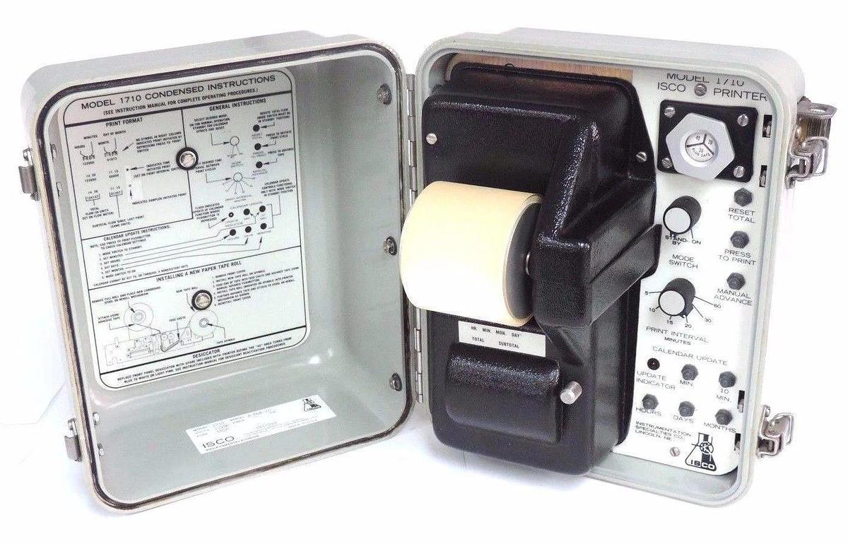 Used ISCO MODEL 1710 FLOW METER PRINTER 12VDC 1ASB PULSE
