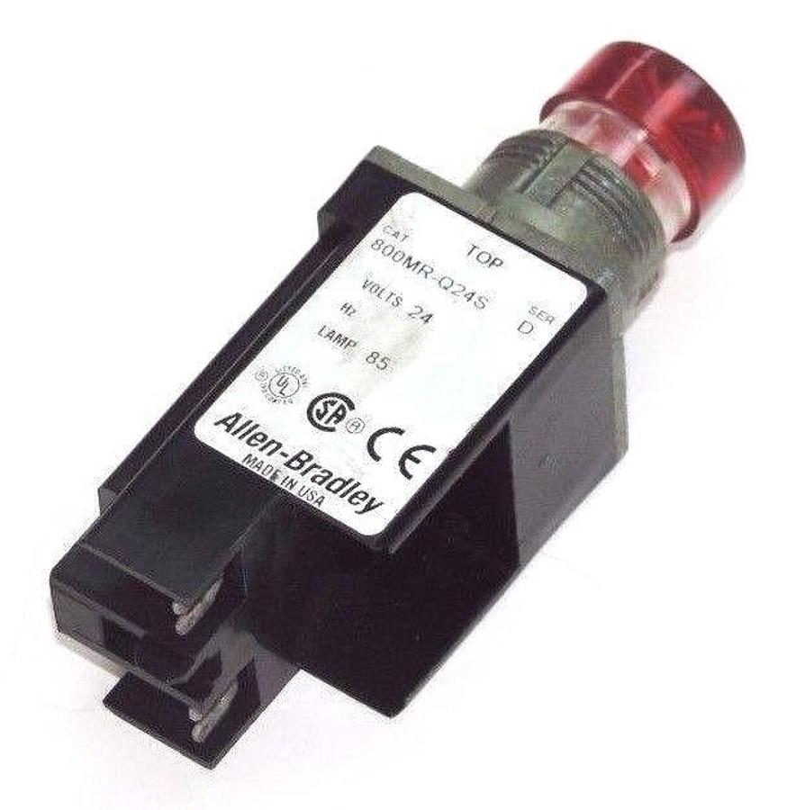 Used ALLEN BRADLEY 800MR-Q24S SER. D INDICATOR LIGHT RED 24V 800MRQ24S