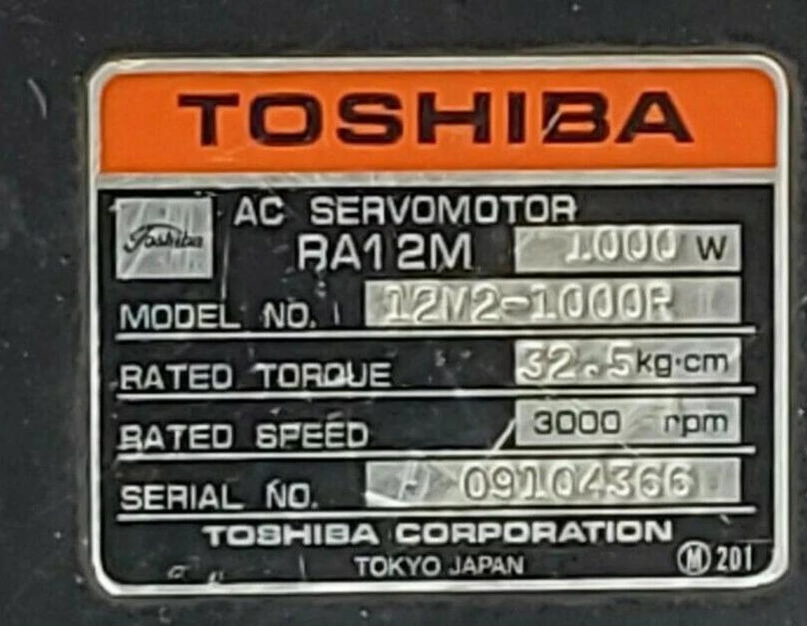 Used TOSHIBA 12M2-1000R AC SERVOMOTOR RA12M 1000W 32.5KG-CM 3000RPM 12M21000R