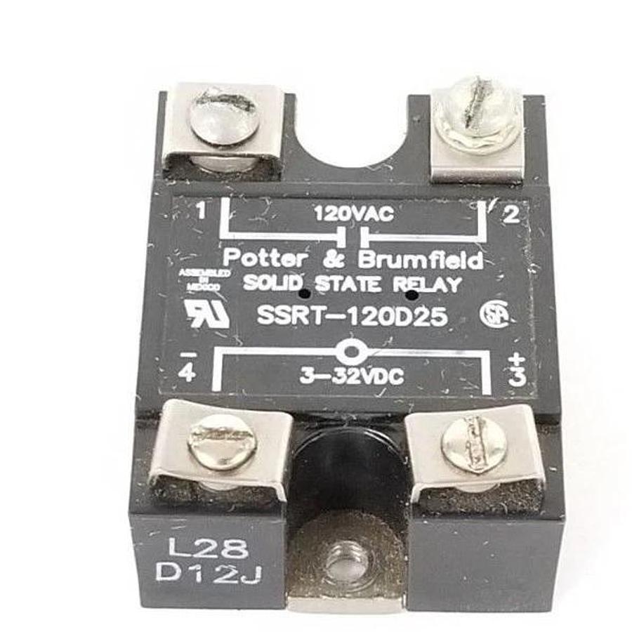 Used POTTER & BRUMFIELD SSRT-120D25 SOLID STATE RELAY SSRT120D25, 3-32VDC, 120VAC
