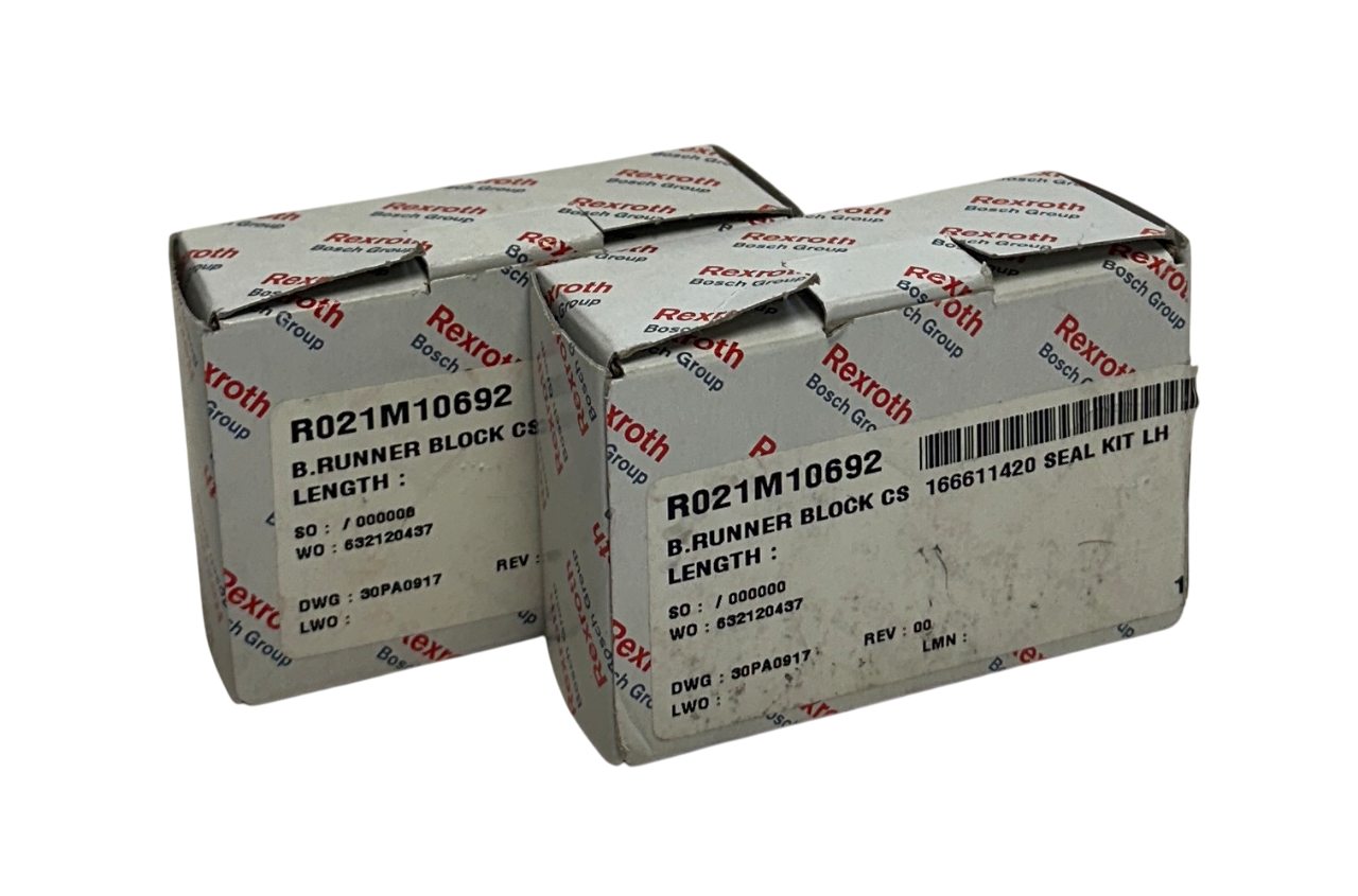 Used 2 REXROTH R021M10692 / R166611420 BALL RUNNER BLOCKS CARBON STEEL NSMP