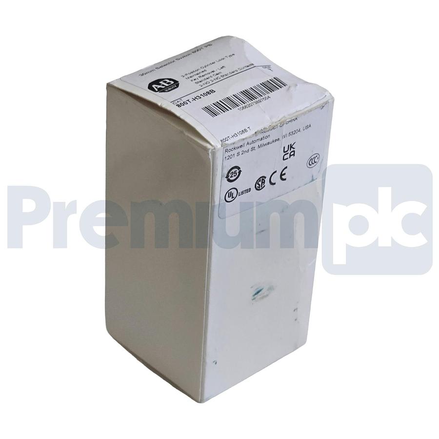 Used Allen-Bradley 800T-H3108B /T 30mm 2-Pos Cylinder Lock Selector Switch 2-NO/2-NC