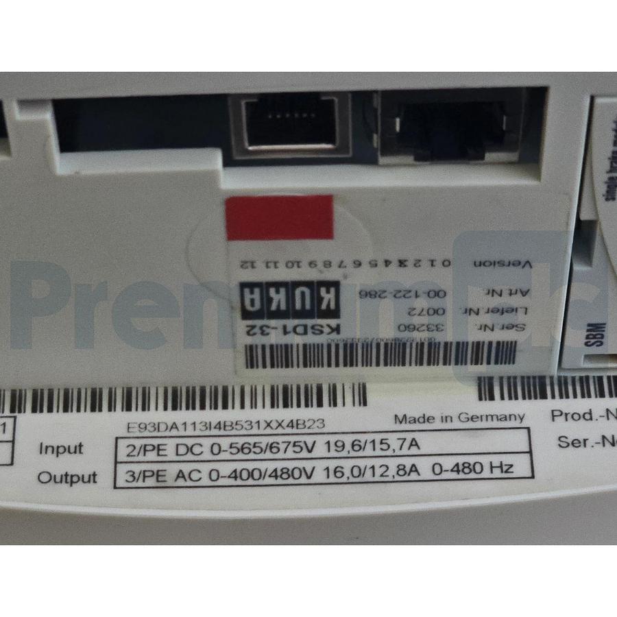 Used KUKA KSD1-32 E93DA113I4B531 SERVO DRIVE E93DA113I4B531XX4B23 13046923 w/SBM2