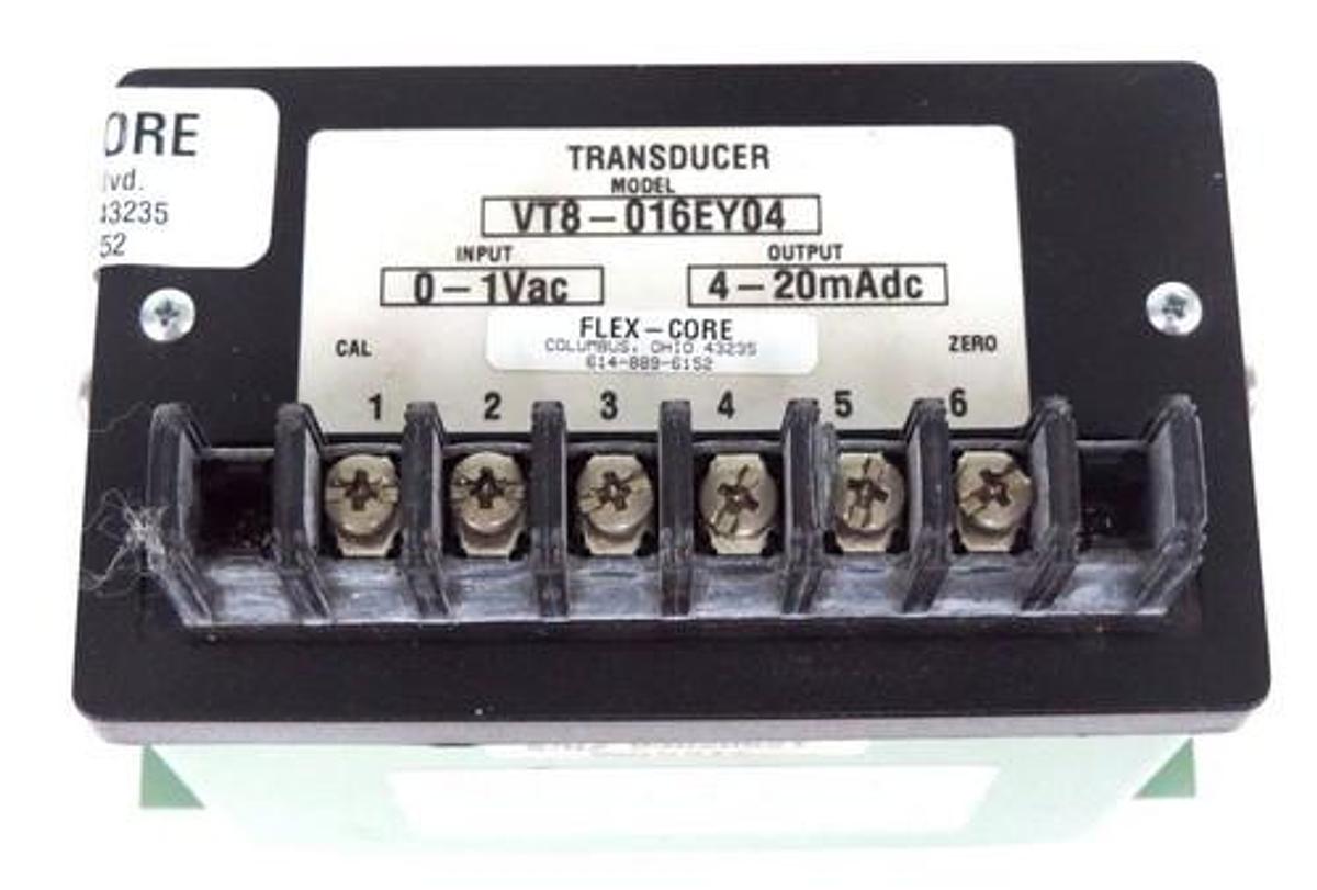 Used FLEX CORE VT8-016EY04 TRANSDUCER 0-1VAC 4-20MADC VT8016EY04