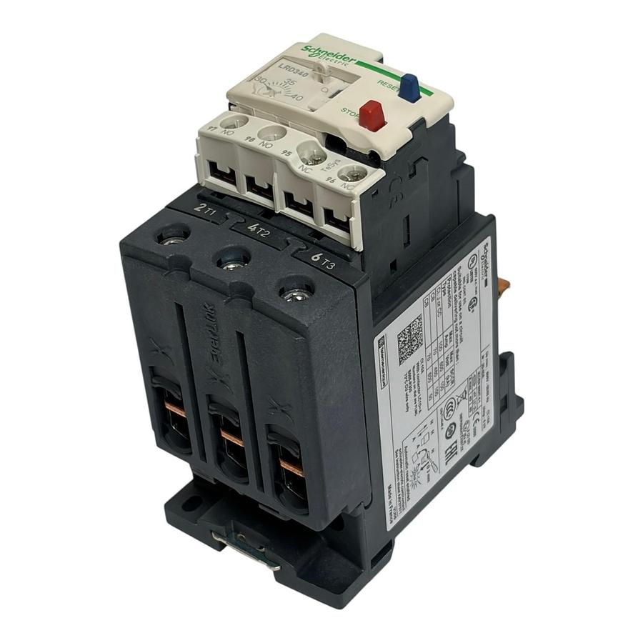 Used Schneider Electric LRD340 TeSys Thermal Overload Relay 30-40A Class 10A EverLink