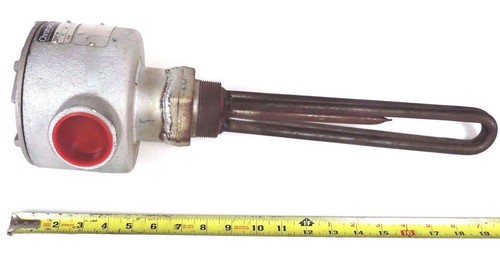 Used CHROMALOX ARMT0-2155E2T2 IMMERSION HEATER P/N: 156-050678-101, 120V, 1500W, 1PH
