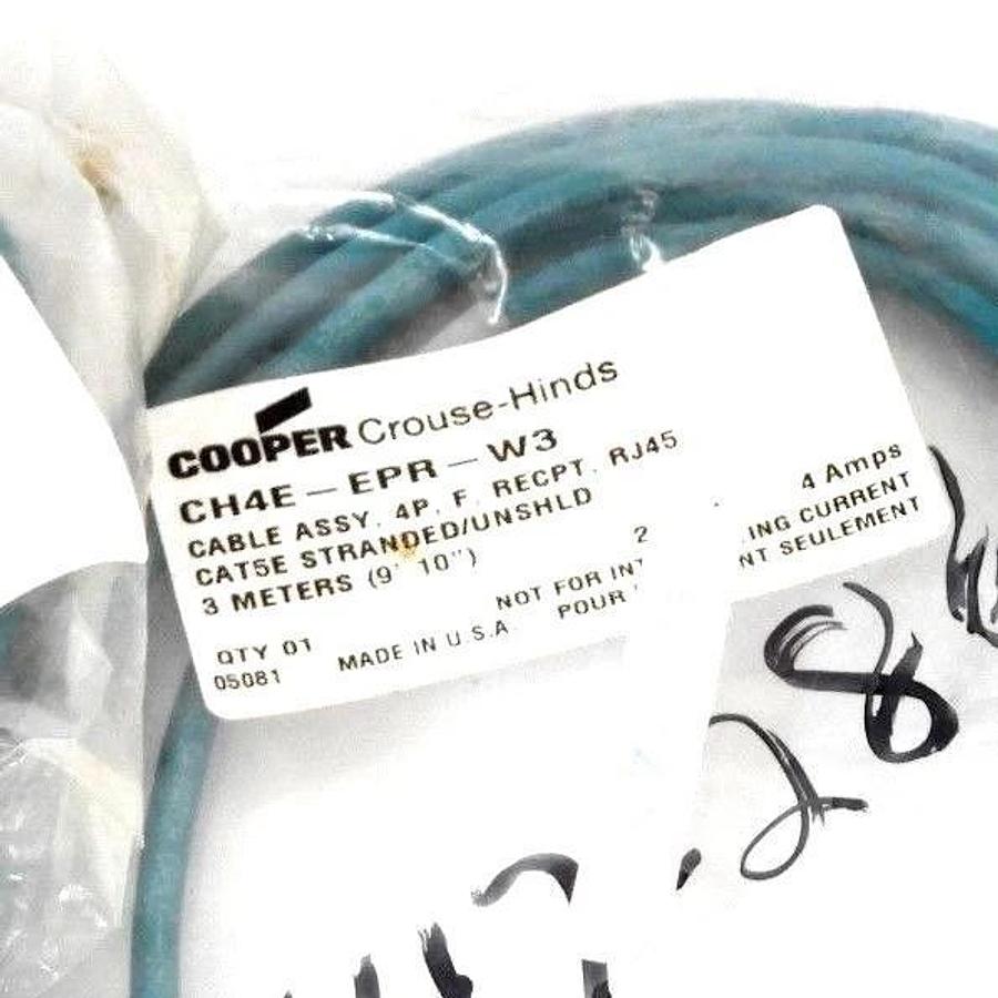 Used LOT OF 2 NEW COOPER CROUSE-HINDS CH4E-EPR-W3 CABLE ASSEMBLY CH4EEPRW3