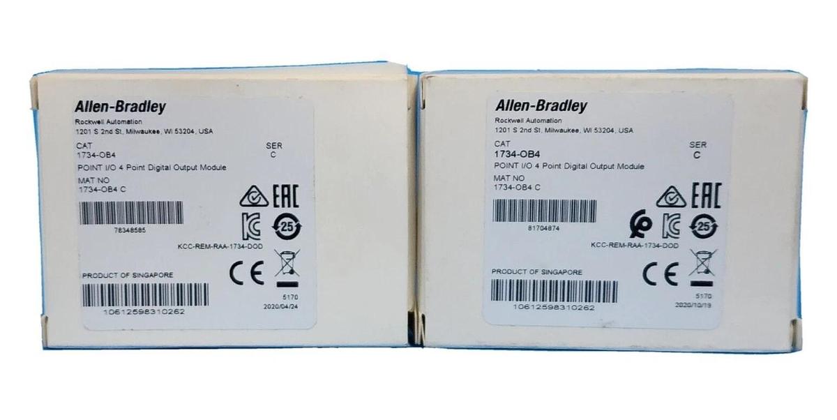 Used LOT OF 2 NIB ALLEN BRADLEY 1734-OB4 /C POINT I/O 4-POINT DIGITAL OUTPUT MODULES