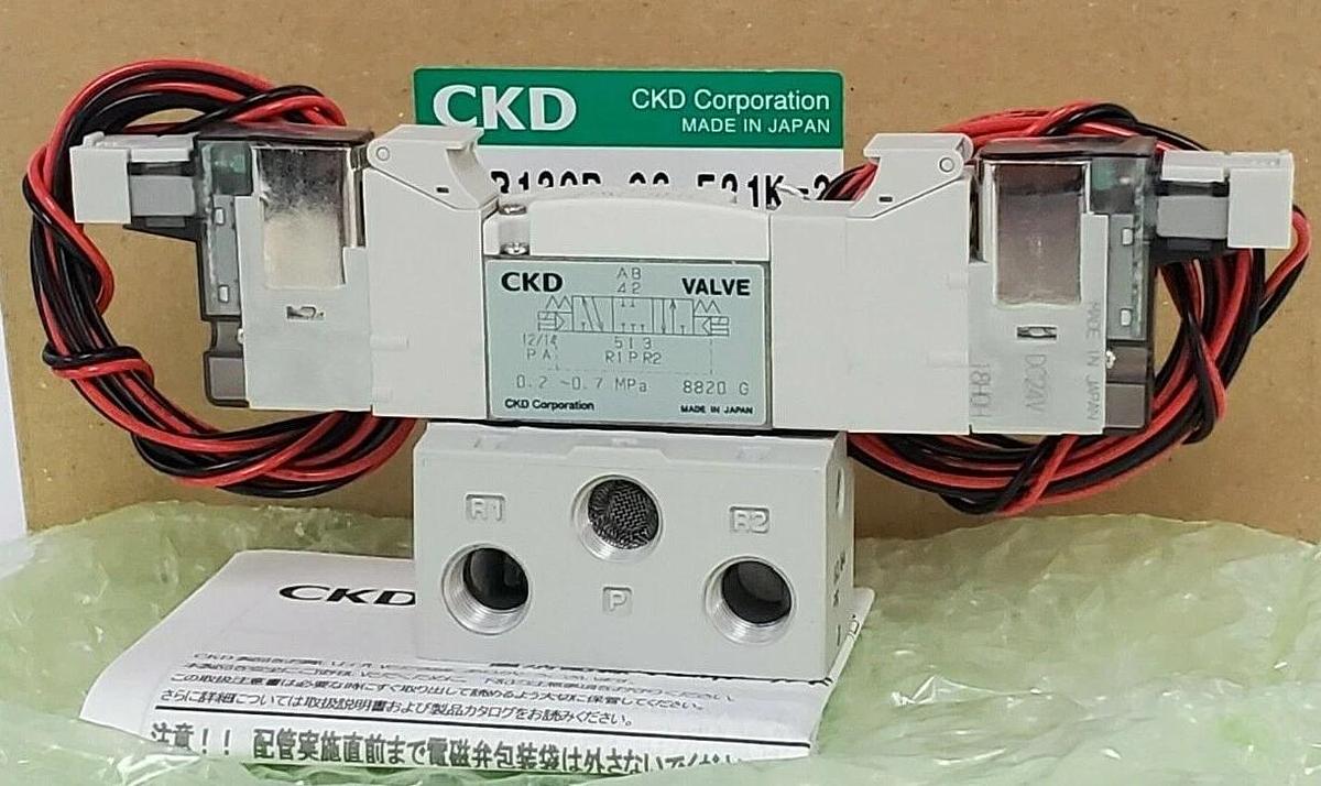 Used NIB CKD 4GB130R-06-E21K-3 SOLENOID VALVE DC24V, 4GB130R06E21K3