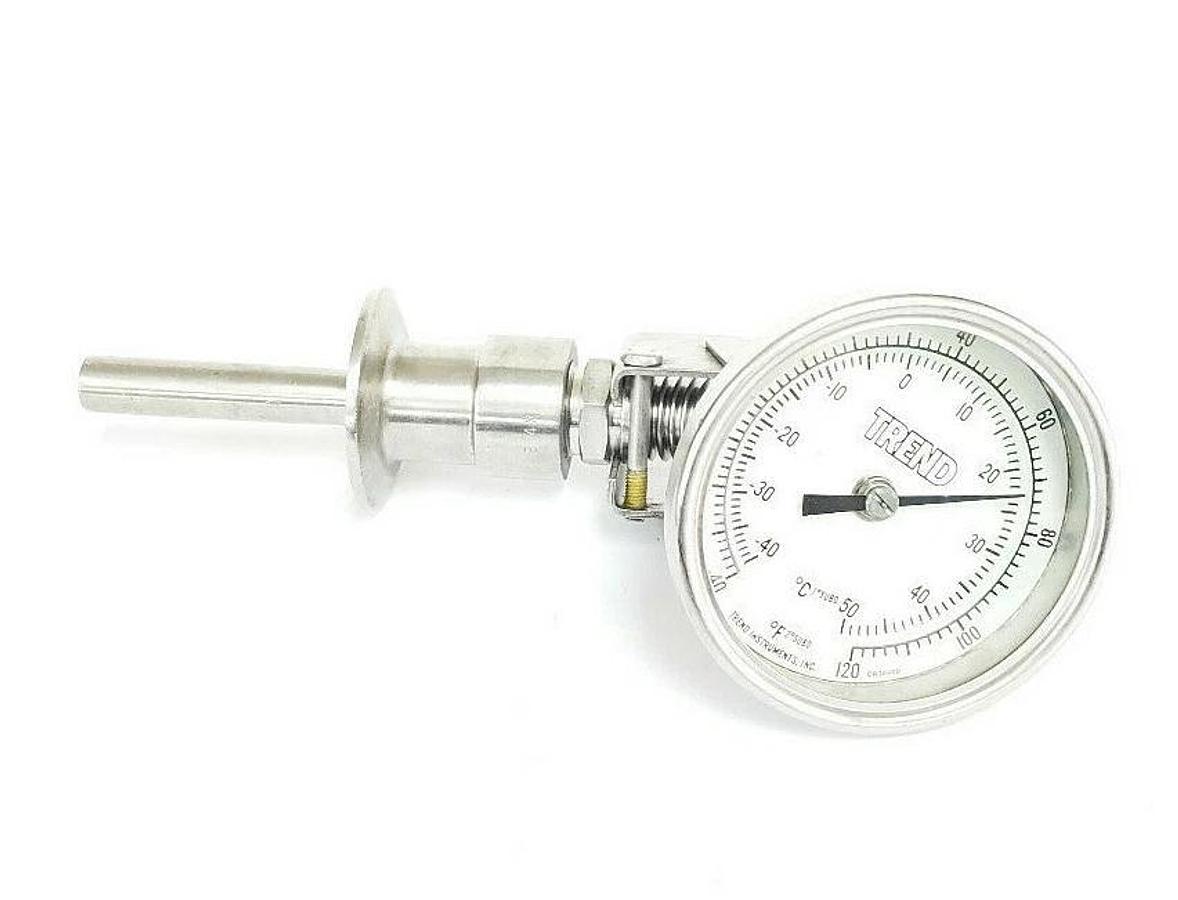 Used TREND INSTRUMENTS -40 TO 120 DEG F / -40 TO 50 DEG C THERMOMETER, 2-1/2" STEM