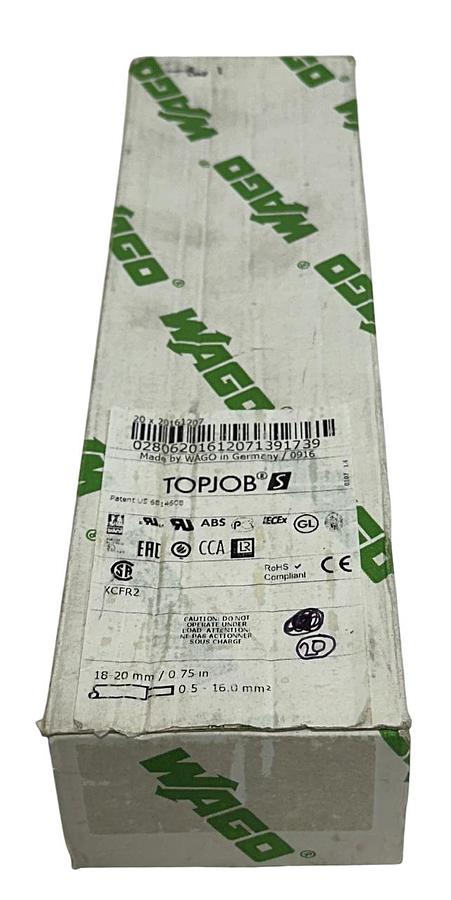 Used 19 WAGO 2016-1207 / 20161207 TOPJOB S 2-CONDUCTOR TERMINAL BLOCKS 2-POS NSMP