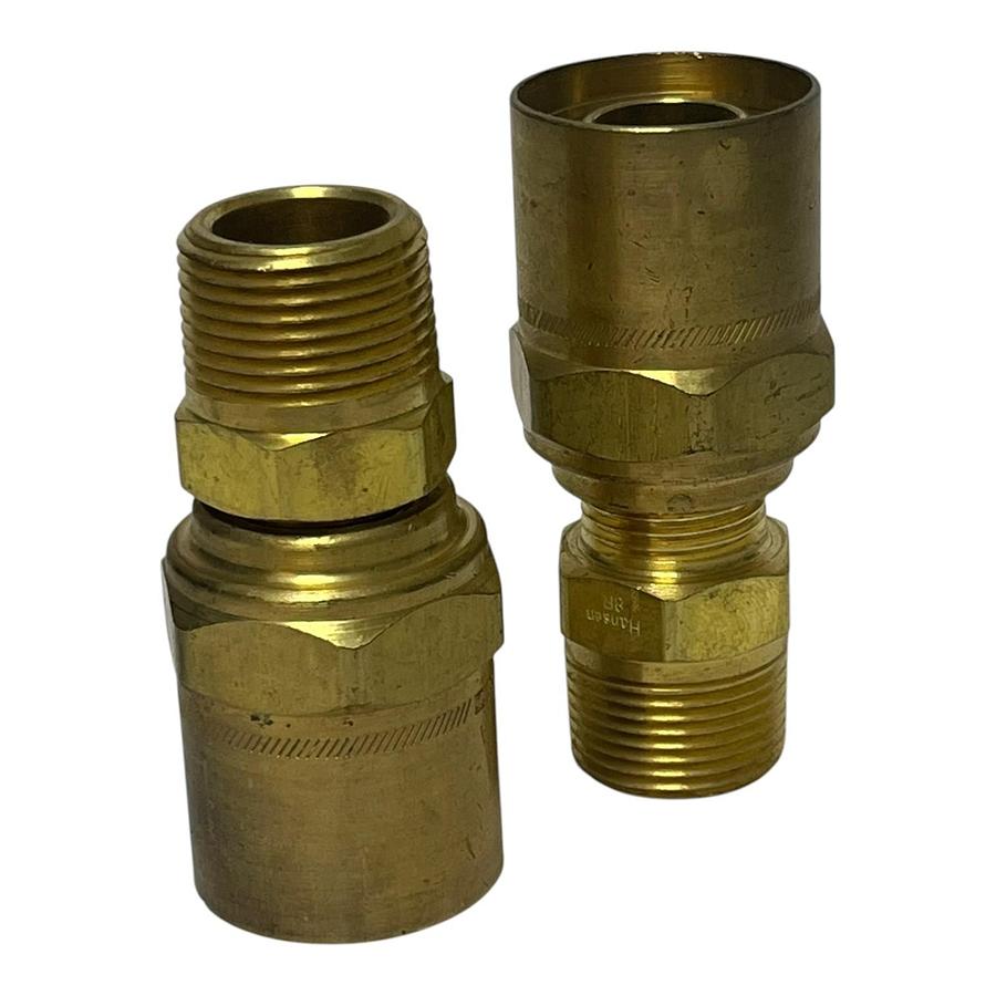 Used (2) Hansen 3/4" 8R27 Series 8-ST Straight-Through Quick Disconnect Male Plugs