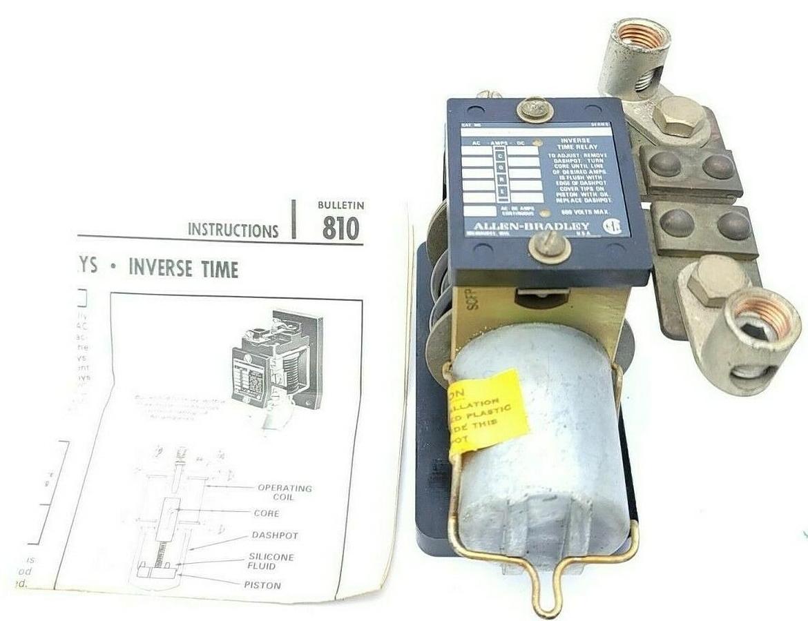 Used ALLEN BRADLEY 810-A15A INVERSE TIME RELAY 810A15A SER. A