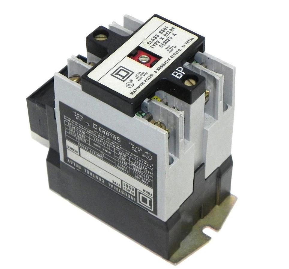 Used SQUARE D 8501-X040 CONTROL RELAY 8501X040 W/ 9998X44 COIL