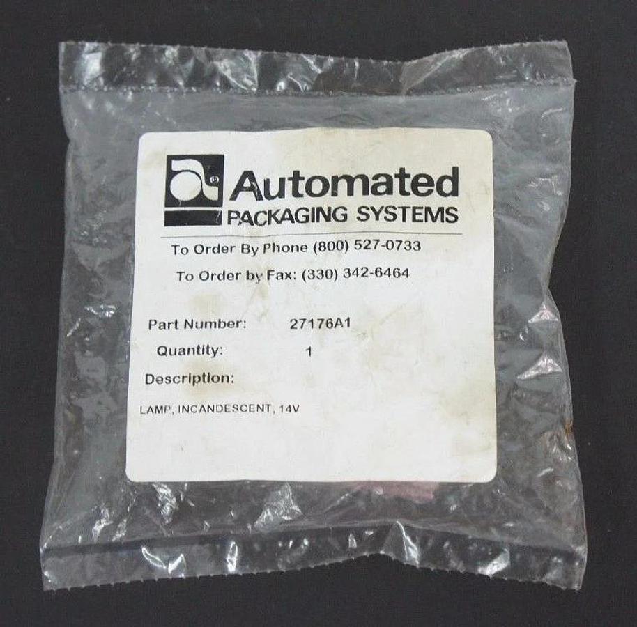 Used NIB AUTOMATED PACKAGING SYSTEMS 27176A1 INCANDESCENT LAMP 14V