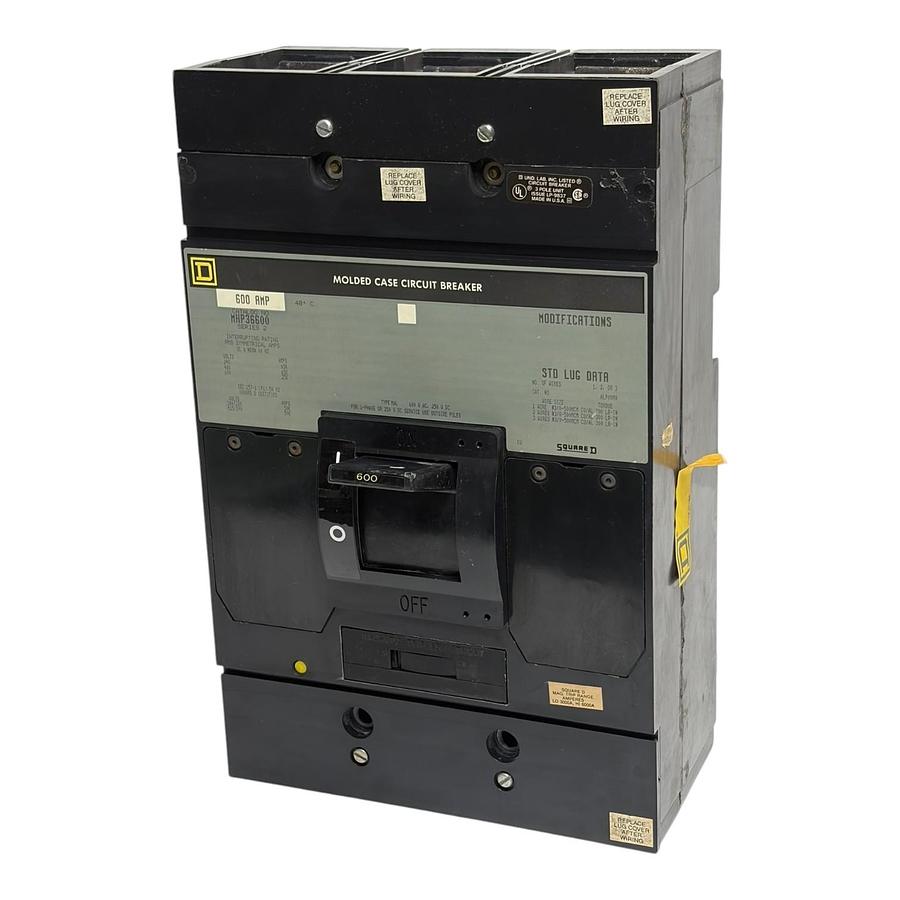 Used Square D MHP36600 600A Molded Case Circuit Breaker 3 Pole 600V Series 2