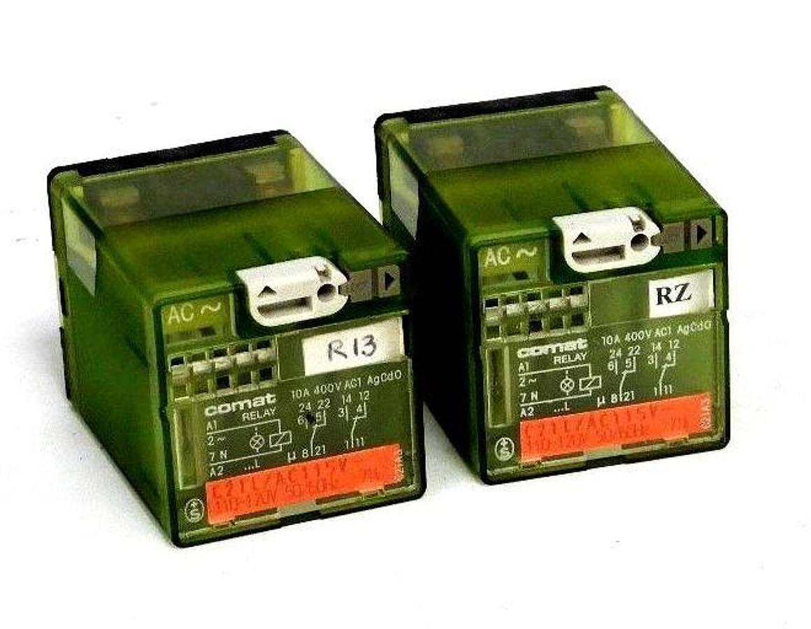 Used LOT OF 2 COMAT ELECTRON DISTRIBUTION LIMITED C21L AC CUBE RELAYS C21L/AC115V