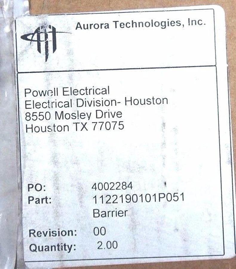 Used LOT OF 2 NEW AURORA TECHNOLOGIES 1122190101P051 LOWER BARRIERS GSCT