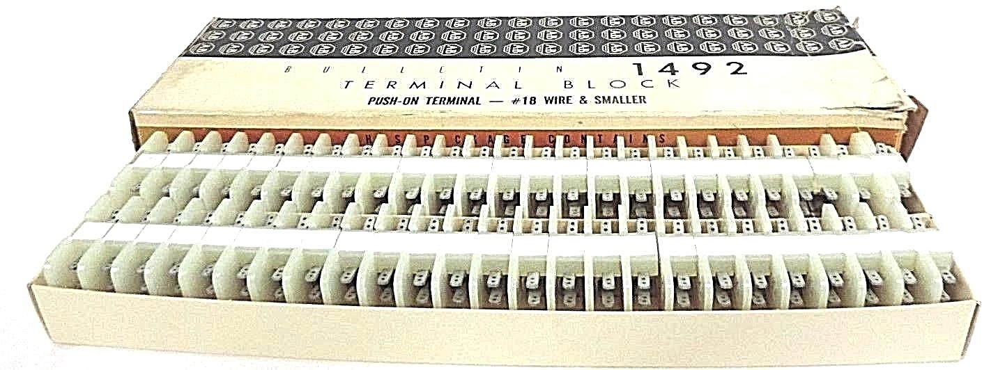 BOX OF 50 NEW ALLEN BRADLEY 1492-F4 SER. A TERMINAL BLOCKS 1492F4