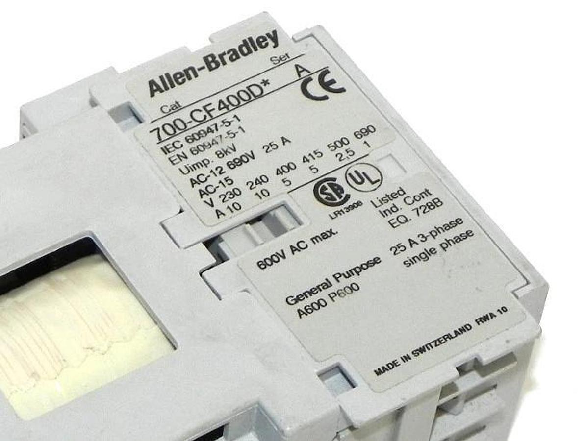 Used ALLEN BRADLEY 700-CF400D* CONTROL RELAY 700CF400D, SER. A