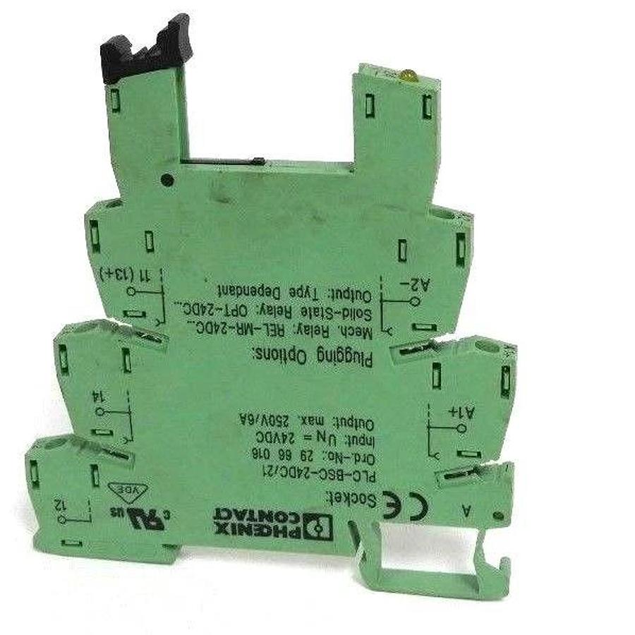 Used PHOENIX CONTACT PLC-BSC-24DC/21 TERMINAL BLOCK RELAY MODULE ORD. NO. 2966016