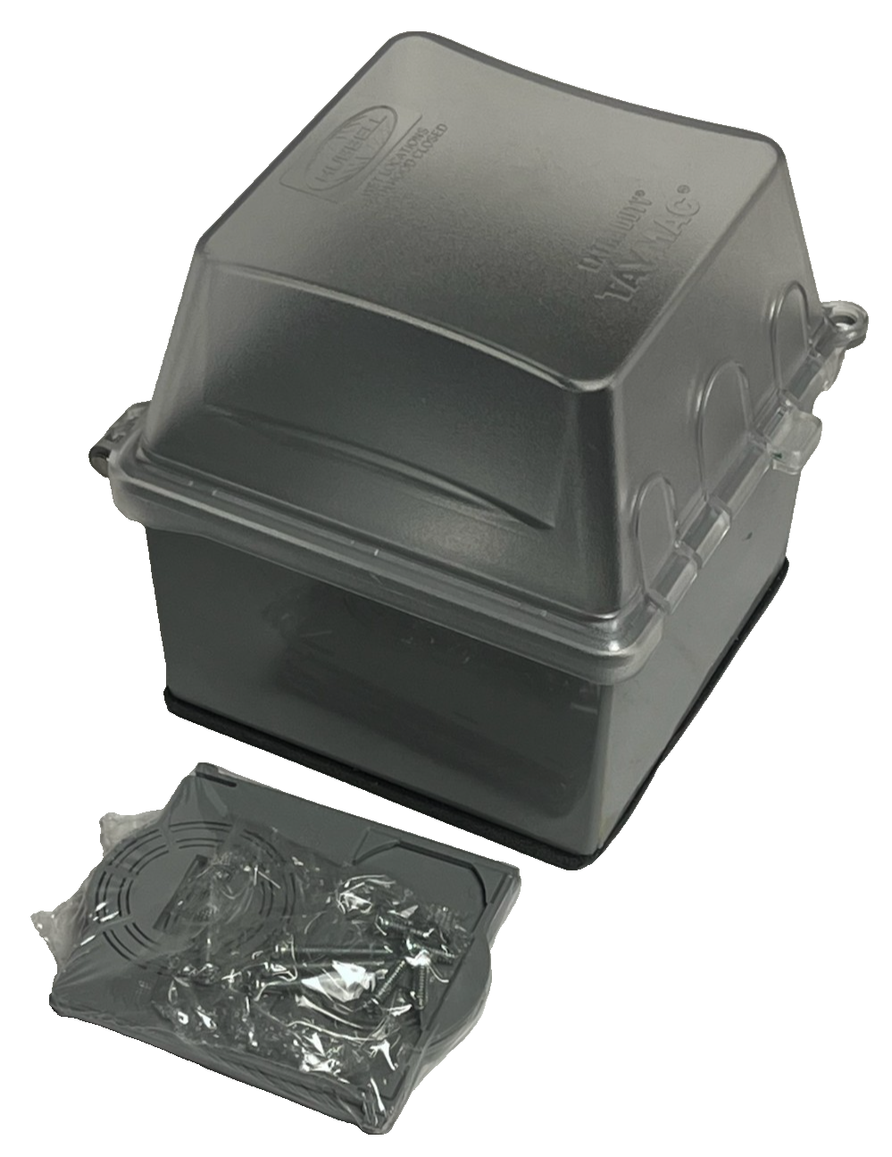 Used TayMac MM7420 2-Gang Weatherproof In-Use Cover Extra Duty 55-in-1 Gray/Clear