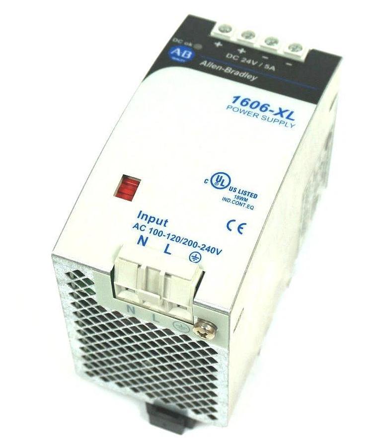 Used ALLEN BRADLEY 1606-XL120D POWER SUPPLY 1606XL120D DC 24V/5A SER. A