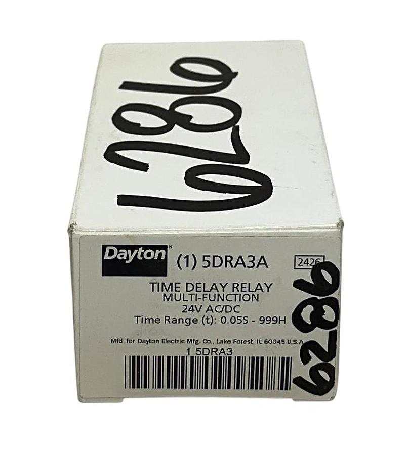 DAYTON 5DRA3A MULTI-FUNCTION TIME DELAY RELAY 24VAC/DC 0.5S-999H RANGE NSMP