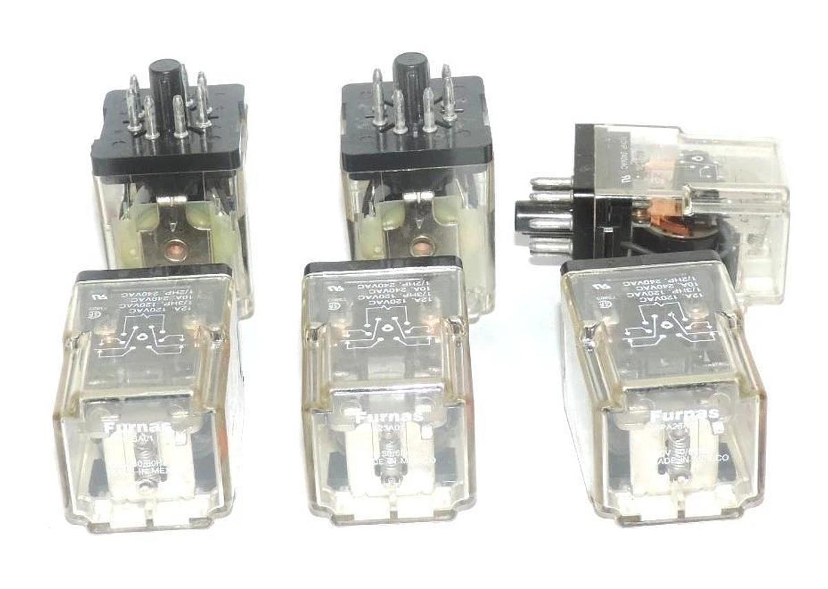 Used LOT OF 6 FURNAS 46PA23A01 RELAYS 8-PIN