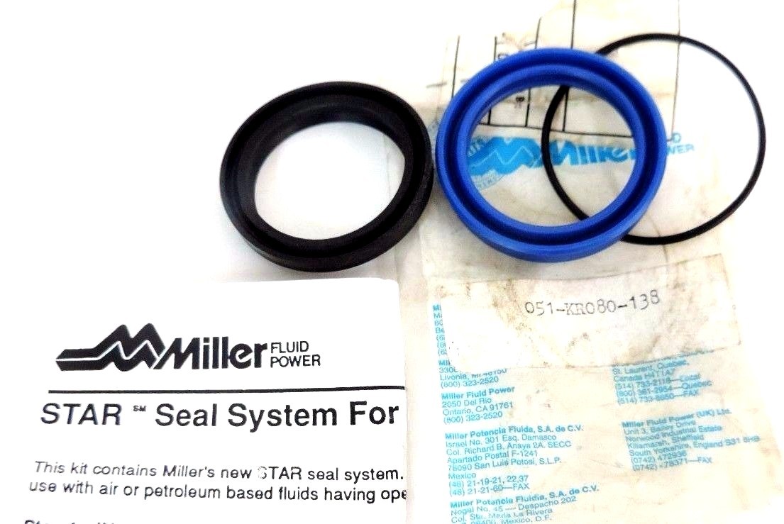 Used NEW MILLER FLUID POWER 051-KR080-00138 ROD SEAL KIT 051KR08000138