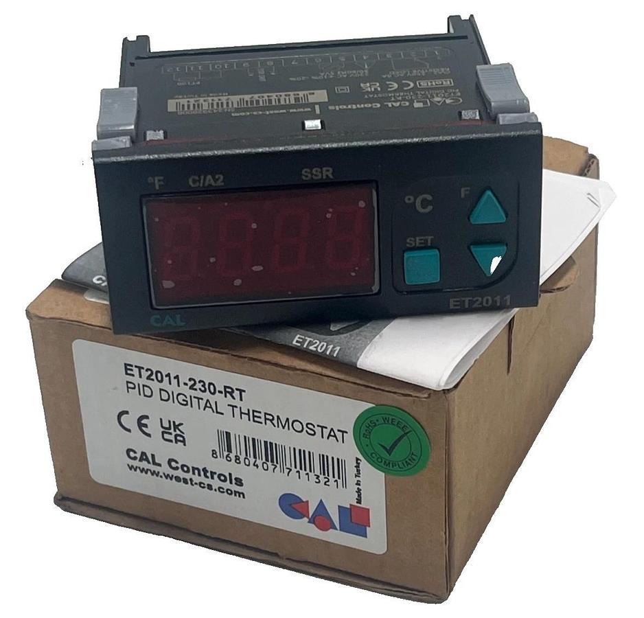 CAL Controls ET2011-230-RT PID DIGITAL THERMOSTAT 230VAC DUAL LED Pt100 RTD NSMP