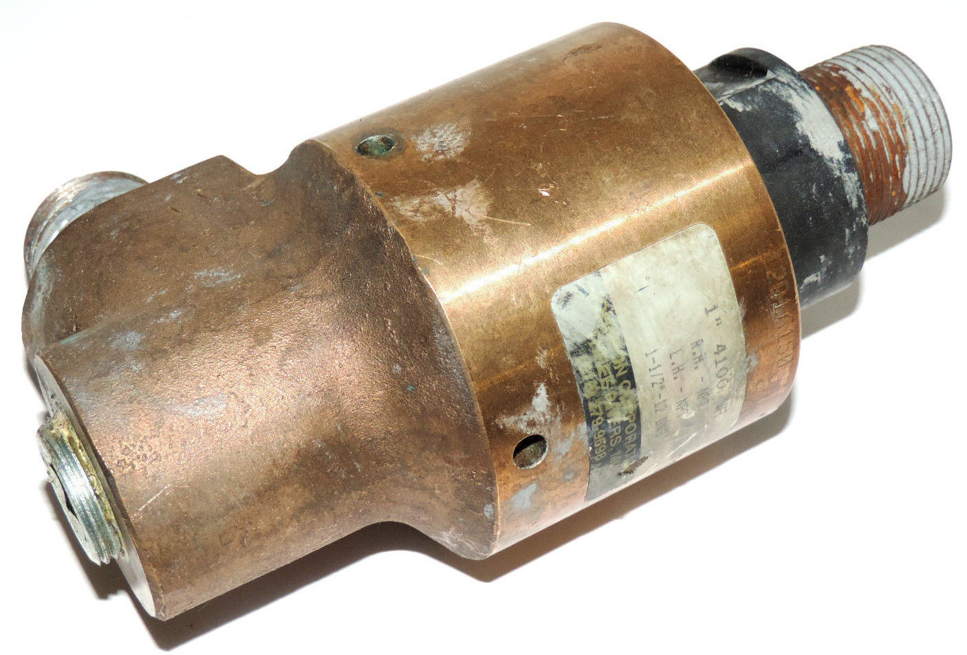 Used JOHNSON CORPORATION 4100 WR SINGLE FLOW ROTARY UNION, 1-1/2''-12 UNS