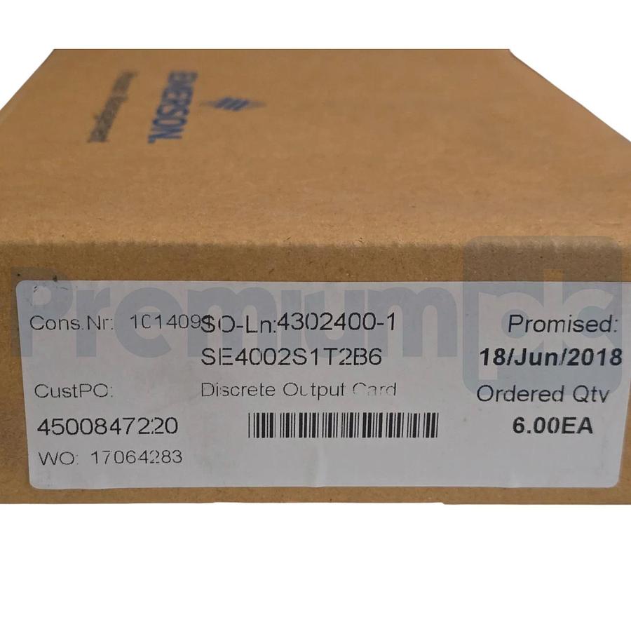 Emerson DeltaV SE4002S1T2B6 Output Card 32-CH 24V KJ3204X1-BK1 w/KJ4006X1-BP1