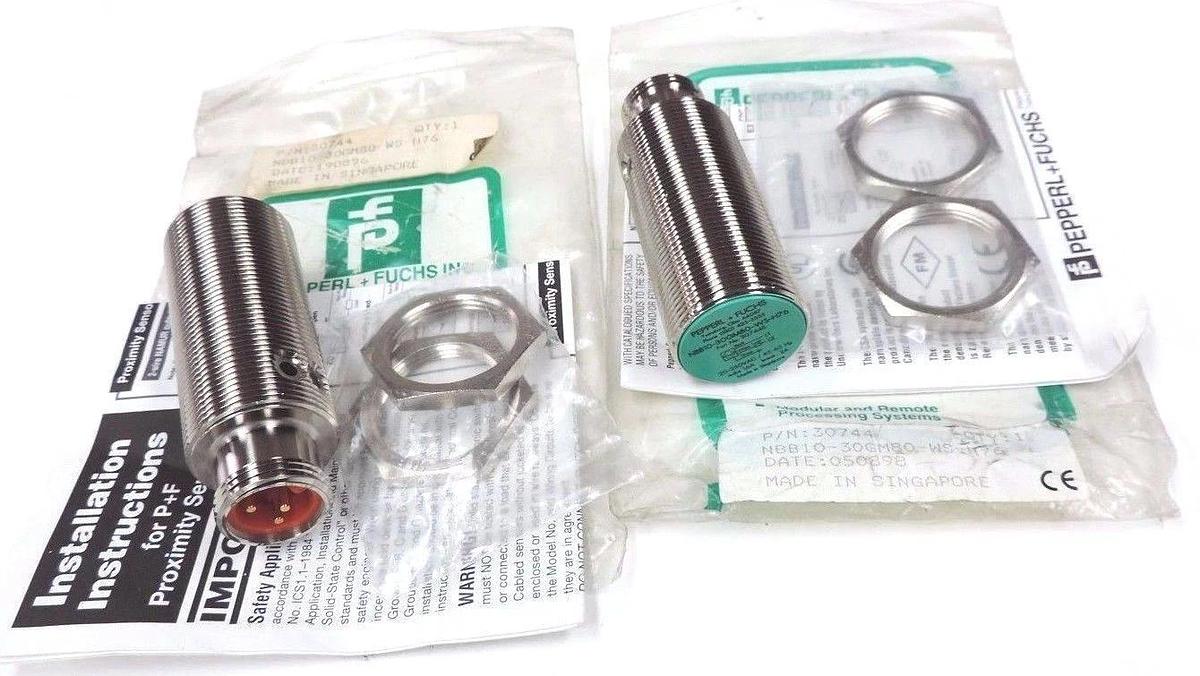 Used LOT OF 2 NEW PERPPERL + FUCHS NBB10-30GM80-WS-H76 PROXIMITY SWITCHES P/N: 30744
