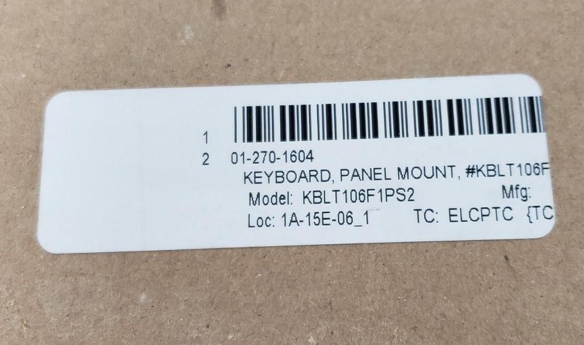 Used NEW MULDER-HARDENBERG BV KBLT106F1PS2 PANEL MOUNT TRACKERBOARD / KEYBOARD