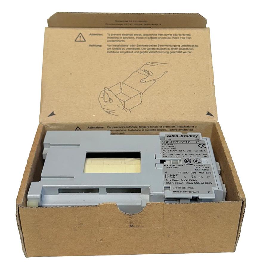 Used ALLEN BRADLEY 100-C23DJ10 /C CONTACTOR 3-POLES 24VDC (DIODE) 1N.O. CONTACT NSMP
