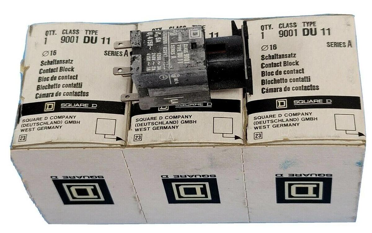 Used LOT OF 4 NIB SQUARE D 9001DU11 CONTACT BLOCKS 9001-DU11 SER. A