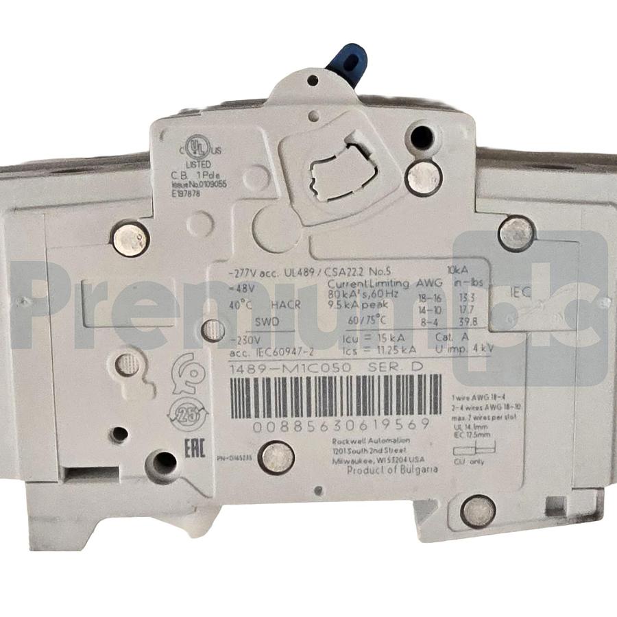 Used Box of 2 Allen-Bradley 1489-M1C050 /D Circuit Breaker, 1 Pole, 5A, C-Curve NSMP