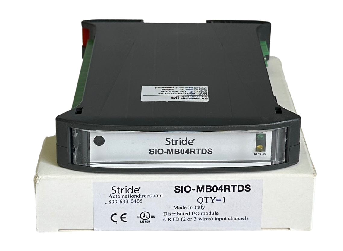 Used NEW AUTOMATION DIRECT STRIDE SIO-MB04RTDS / SIOMB04RTDS 4-CH RTD/IN MODULE ENet