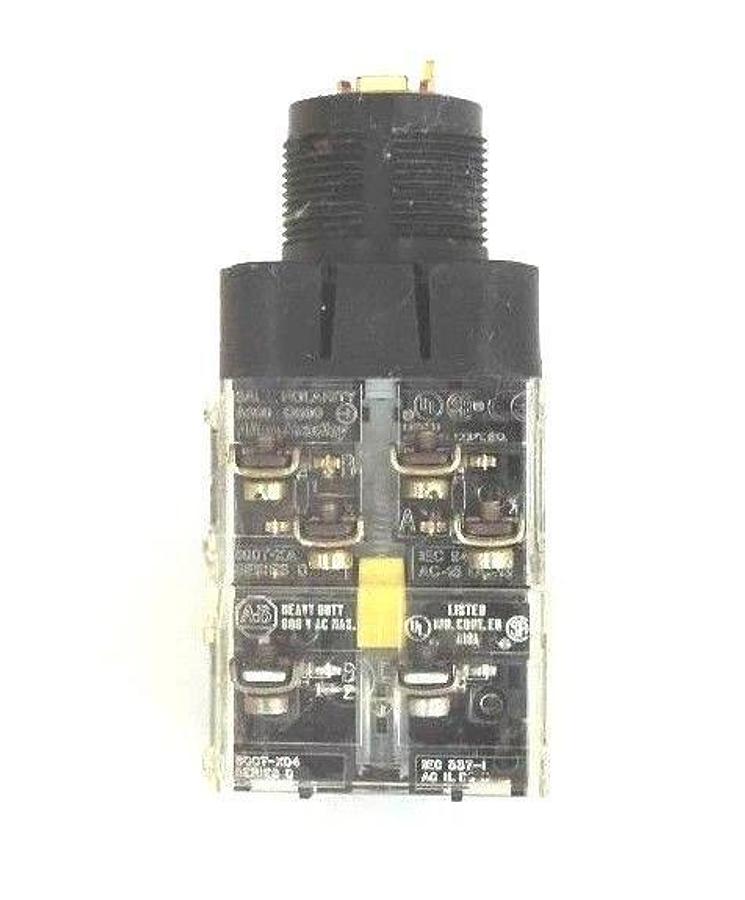 Used ALLEN BRADLEY 800H-16JRRH17KB7AX PUSHBUTTON 800H16JRRH17KB7AX SER. F 120 VAC