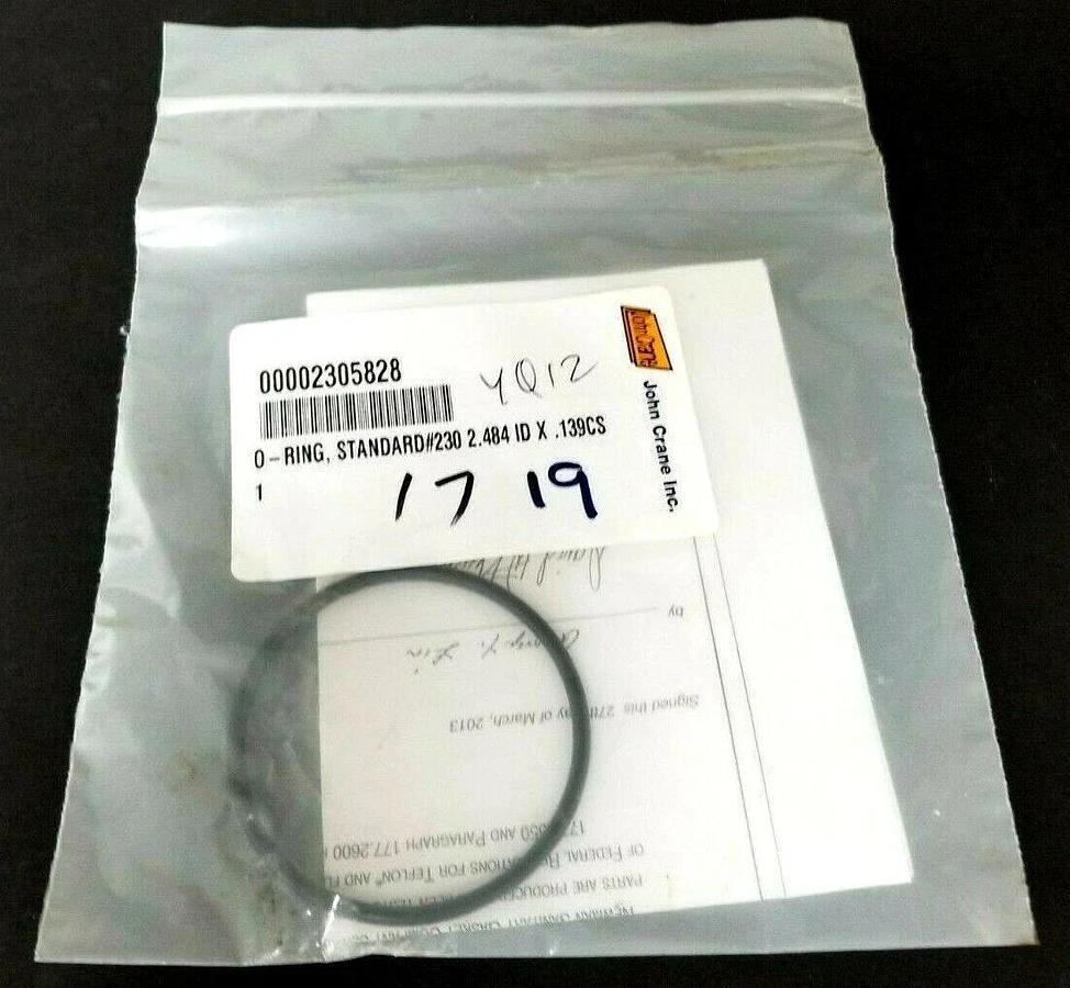 Used NEW JOHN CRANE 00002305828 0-RING, STANDARD # 230 2.484 ID X .139CS