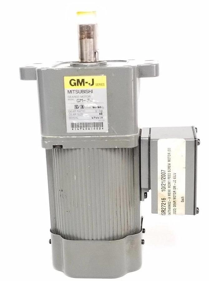 Used MITSUBISHI GM-JW GEARED MOTOR 150/180RPM, 50/60HZ, 1:10 GEAR RATIO, GMJW