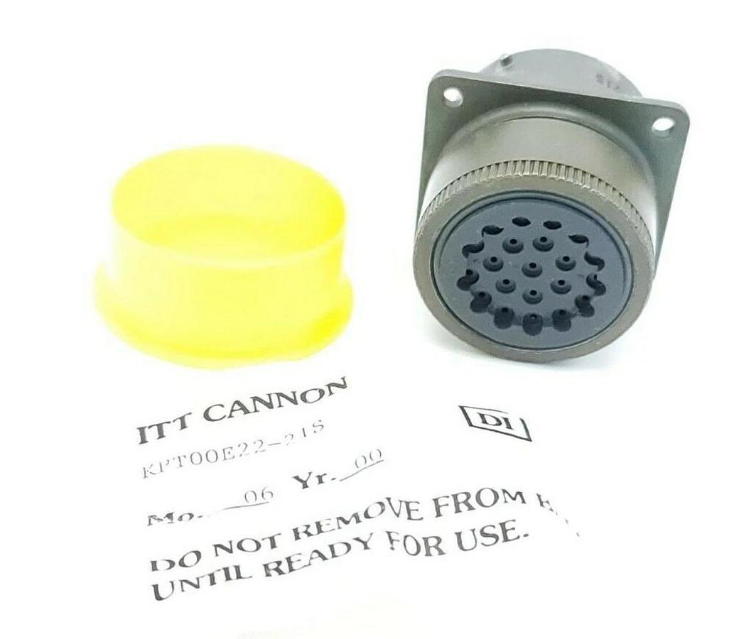 Used NEW ITT CANNON KPT00E22-21S CIRCULAR CONNECTOR RECEPTACLE 21 POSITON