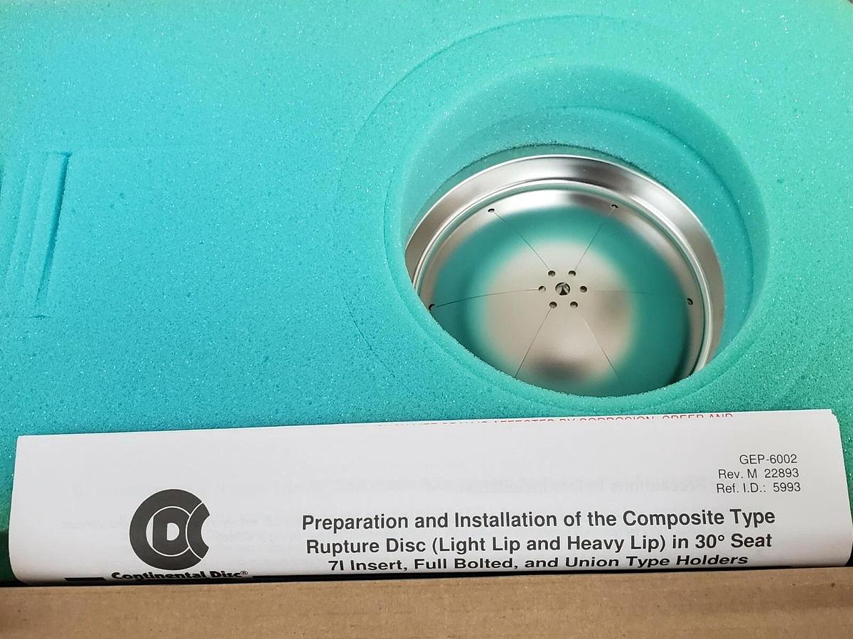 Used NIB CONTINENTAL DISC CORP. 8222410A TYPE: 3'' 80mm CDCV (LL) RUPTURE DISC
