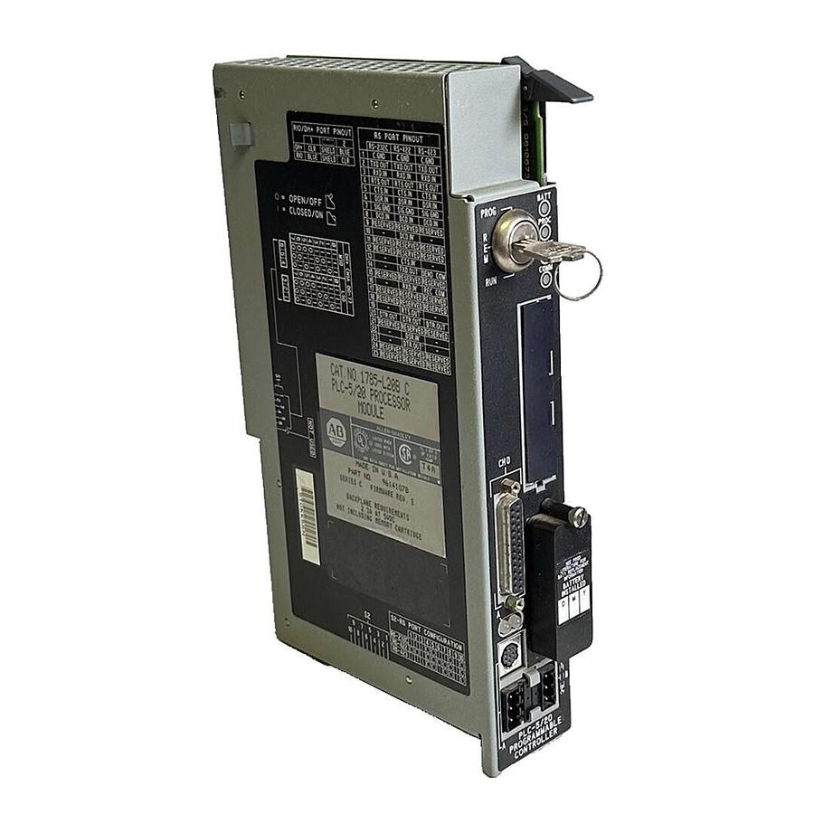 Used ALLEN BRADLEY 1785-L20B /C PLC-5/20 PROCESSOR MODULE F/W. E 96141078 1785L20B