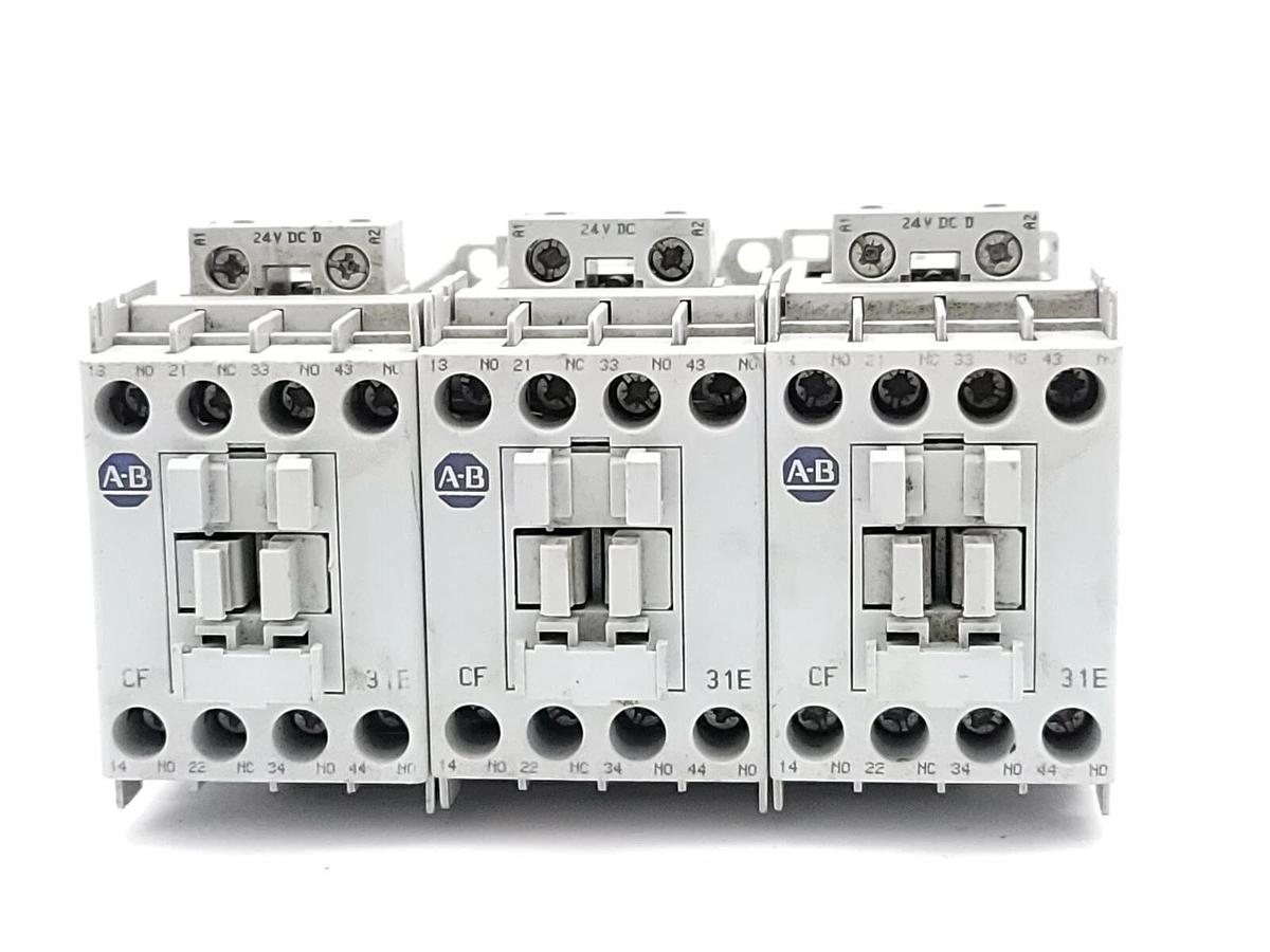 Used LOT OF 3 ALLEN BRADLEY 700-CF310Z* SER. A CONTROL RELAY CONTACTORS 24V DC