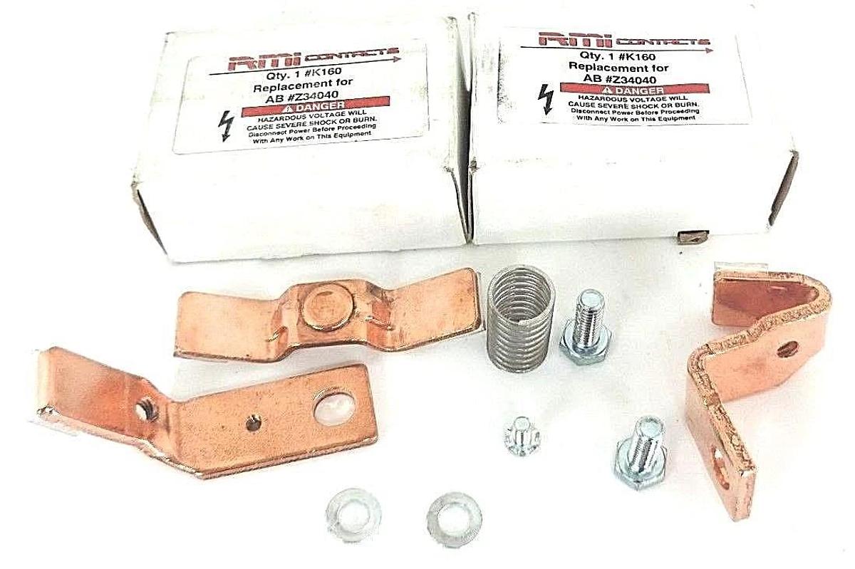 Used LOT OF 2 NIB RMI CONTACTS # K160 REPLACEMENTS FOR AB # Z34040, CONTACT KITS