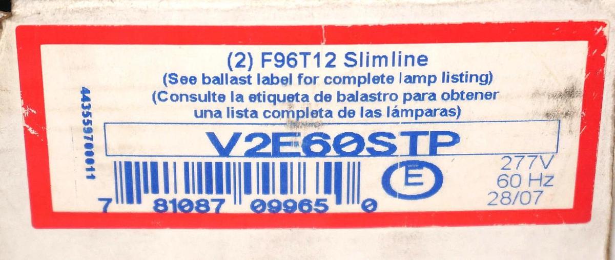 Used LOT OF 3 ADVANCE V-2E60-S-TP E-PAK 60 BALLAST 277V 60HZ V2E60STP